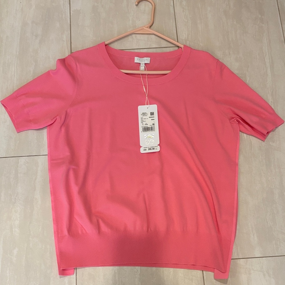 Escada Vibrant Pink Short Sleeve Top